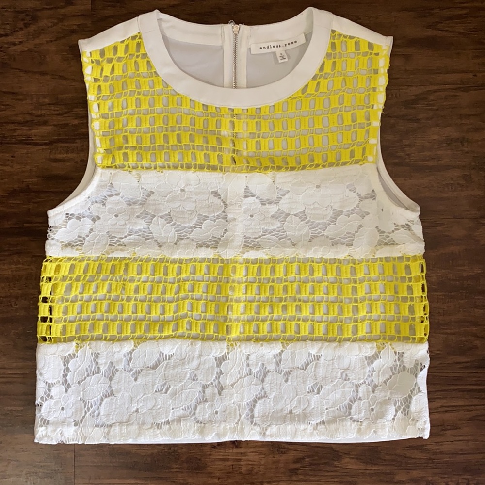 Endless Rose Yellow & White Top
